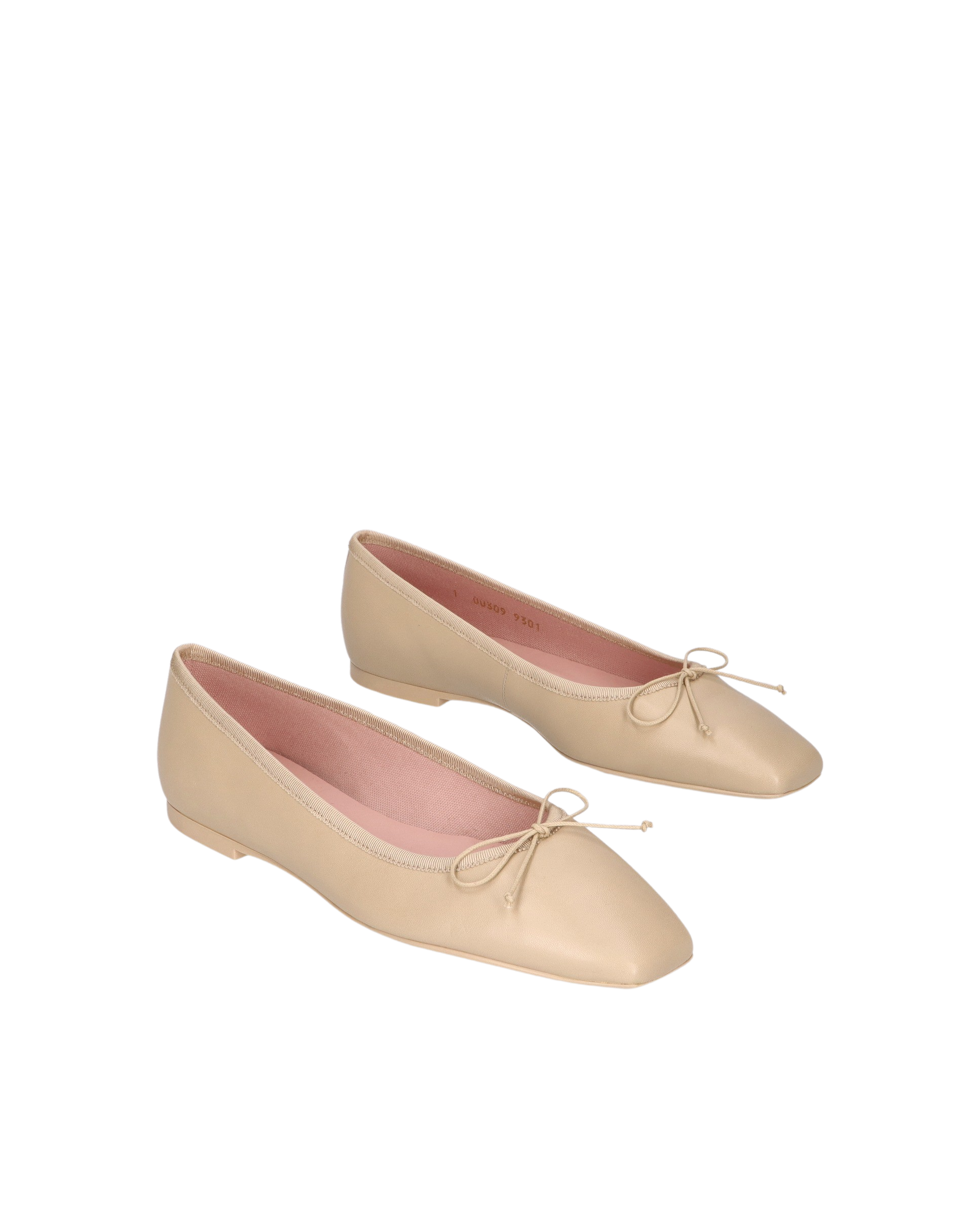 Ballerinasko m/ firkantet tå - Coton Seed/ Beige